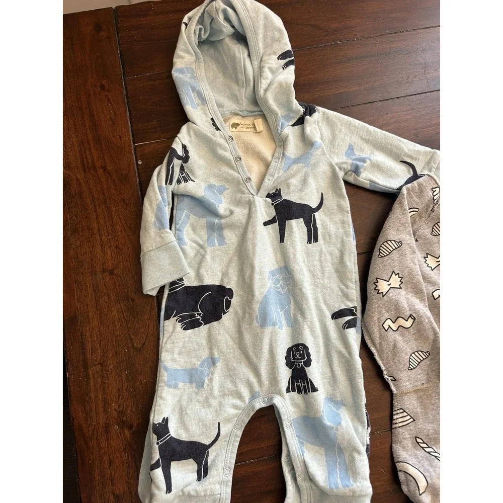 Monica and Andy Sweatshirt Rompers 6-9 months Organic Lot Of 2